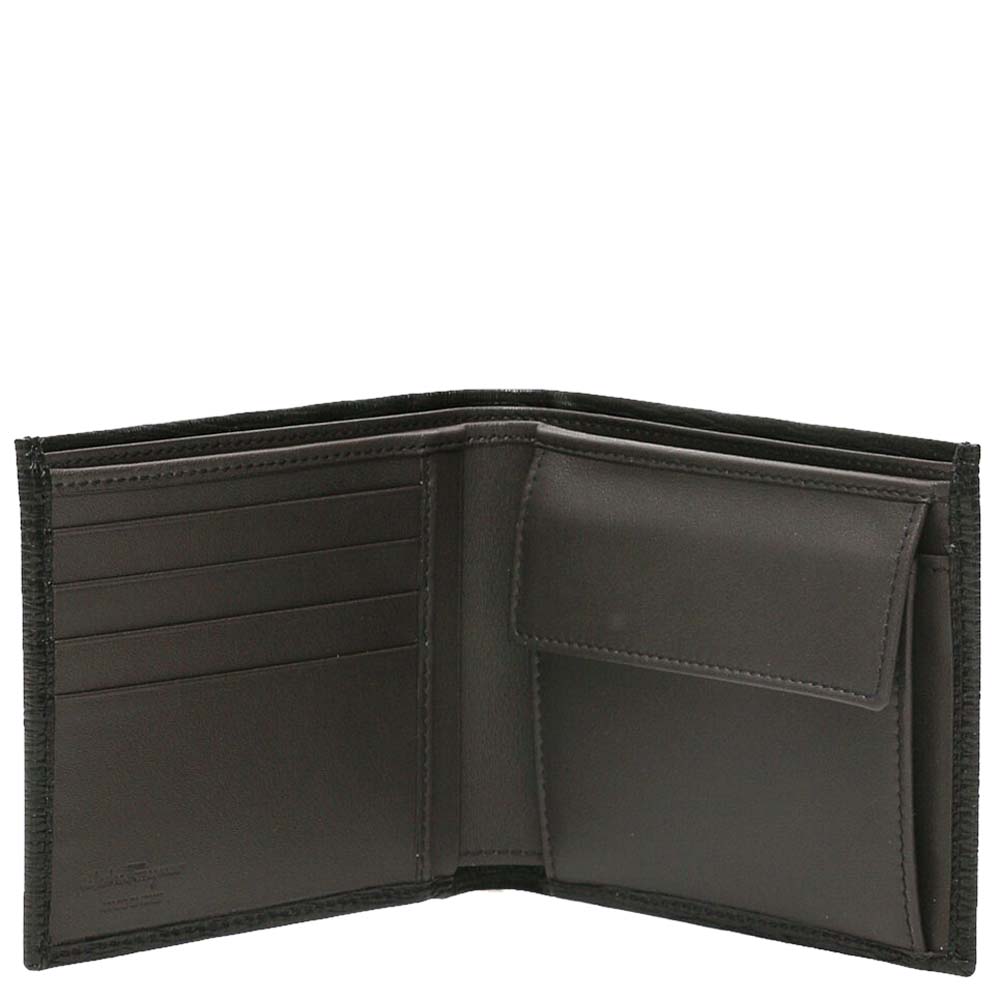 

Salvatore Ferragamo Black leather Gancini Revival Bifold Wallet