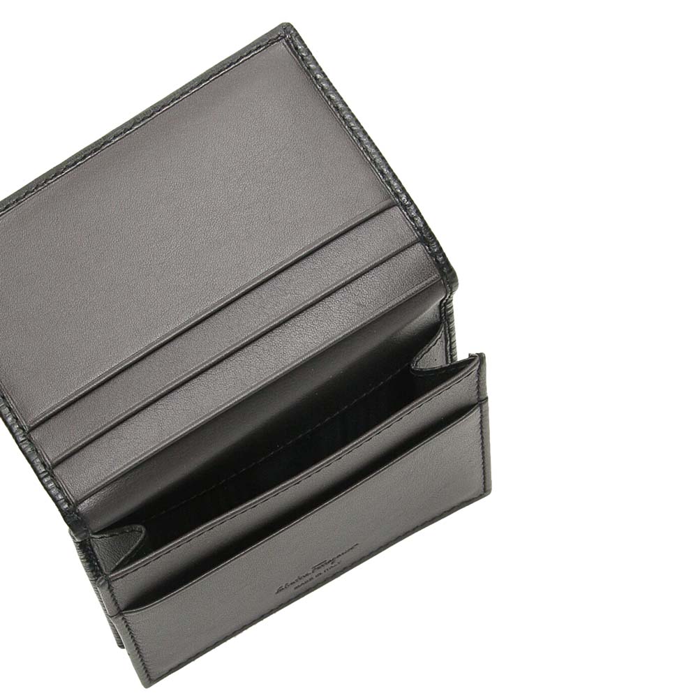 

Salvatore Ferragamo Black Leather Gancini Card Holder