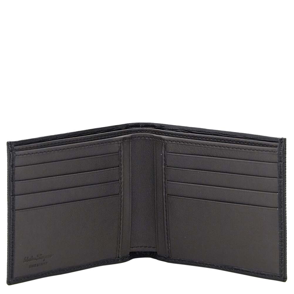 

Salvatore Ferragamo Black Leather Gancini Revival Bifold Wallet