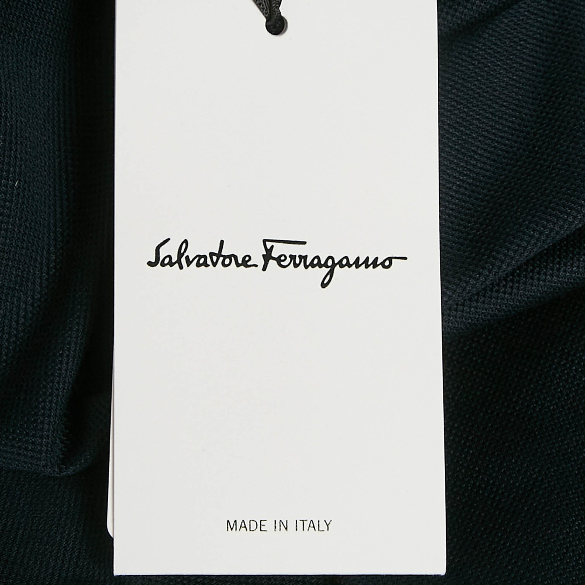 Salvatore Ferragamo Navy Blue Cotton Pique Polo T-Shirt S 