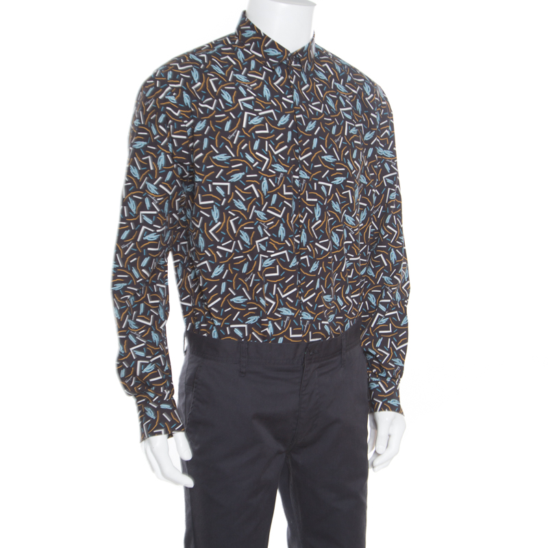 

Salvatore Ferragamo Multicolor Cactus Printed Cotton Long Sleeve Shirt