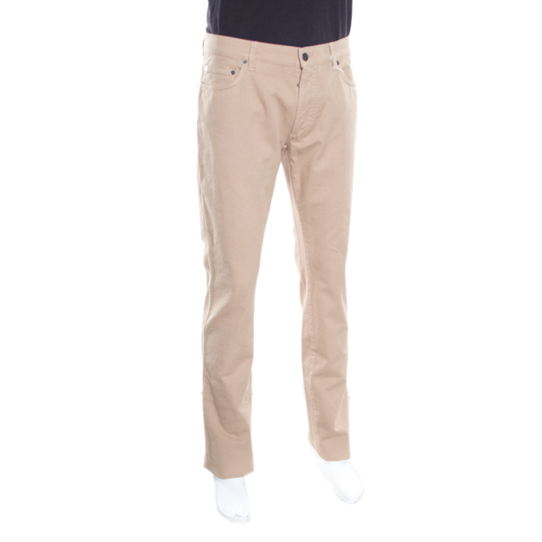 

Salvatore Ferragamo Beige Straight Fit Jeans