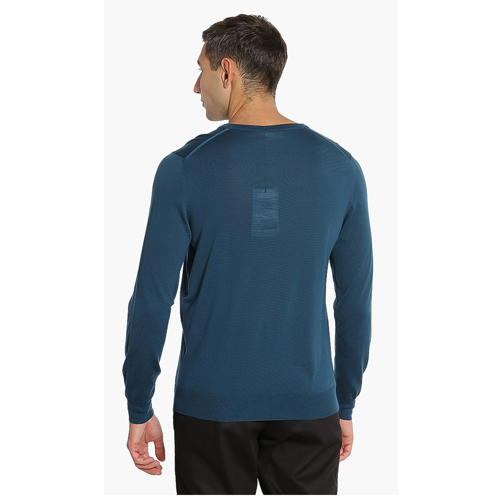 

Salvatore Ferragamo Blue Double Layered Neck Sweater