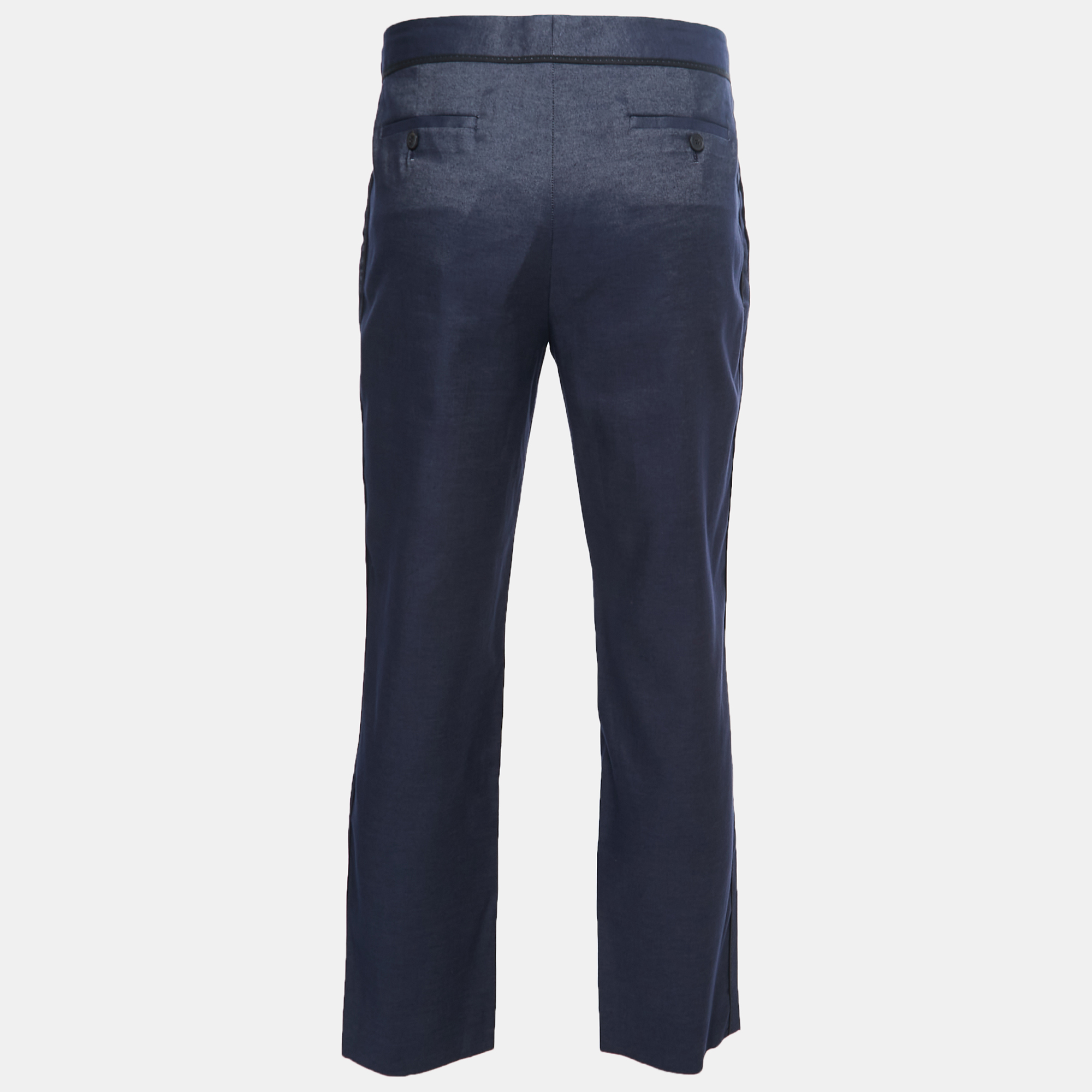 

Salvatore Ferragamo Blue Cotton & Silk Trousers