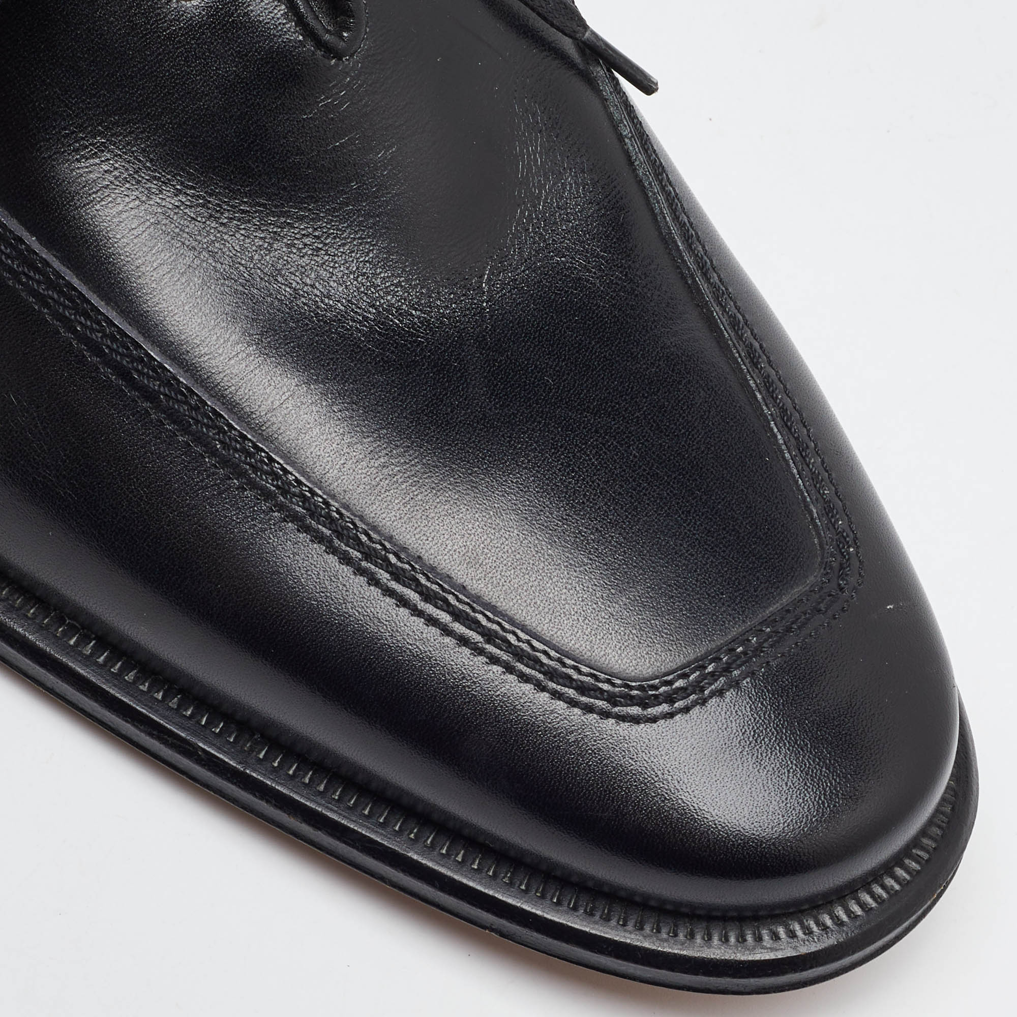 Salvatore Ferragamo Black Leather Lace Up Oxfords Size 41.5 