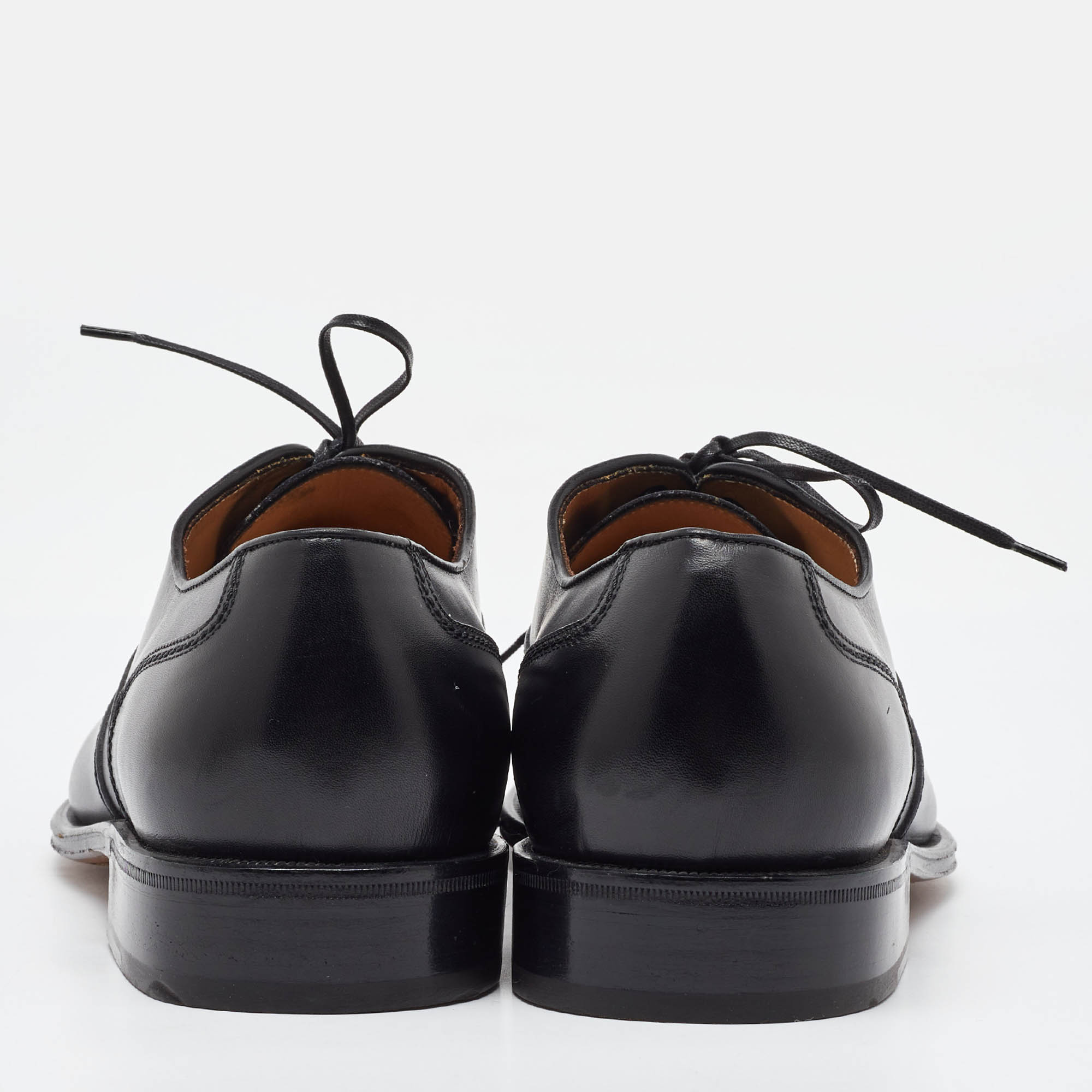 Salvatore Ferragamo Black Leather Lace Up Oxfords Size 41.5 