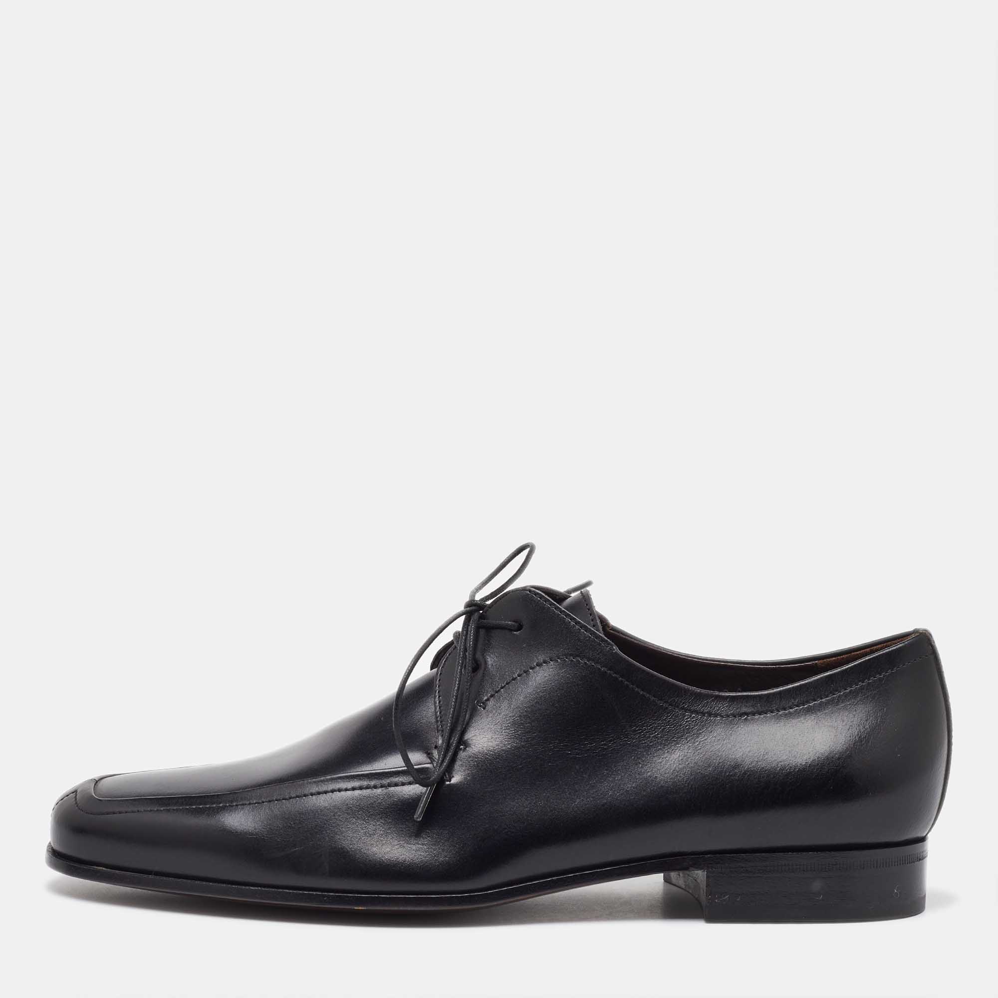 

Salvatore Ferragamo Black Leather Lace Up Derby Size 41.5