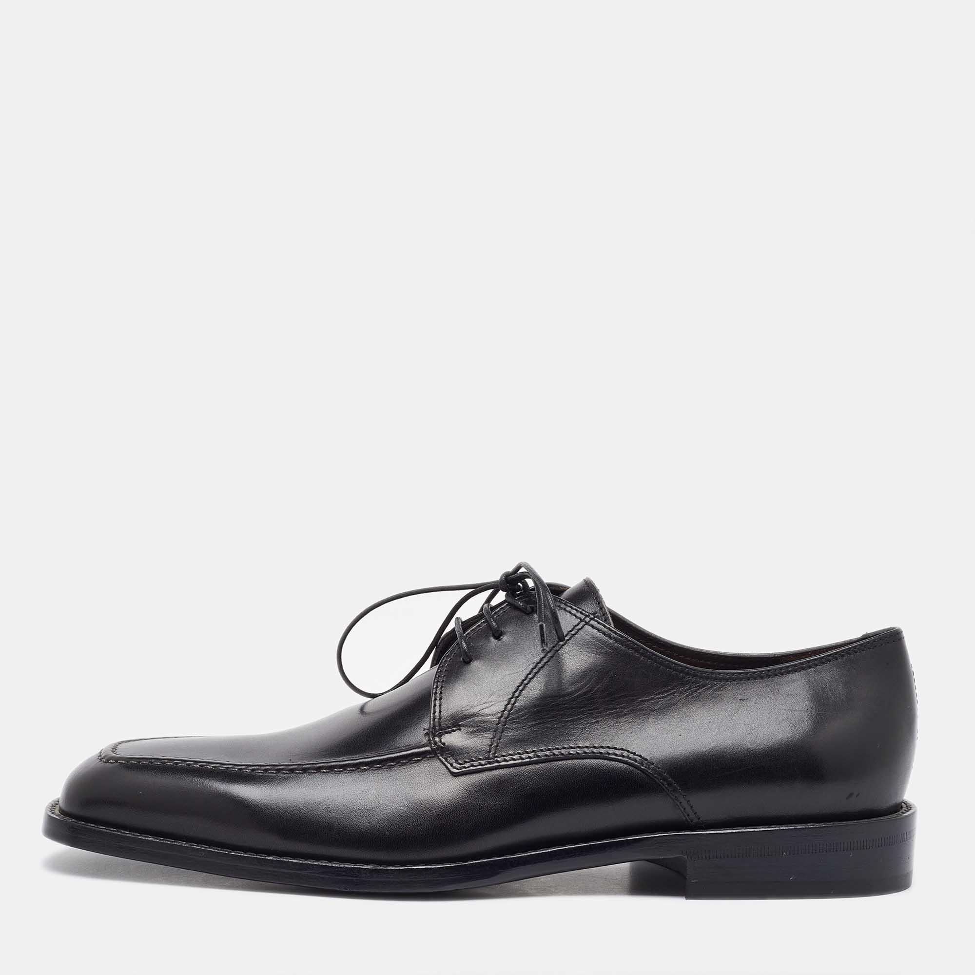 

Salvatore Ferragamo Black Leather Lace Up Derby Size 41.5