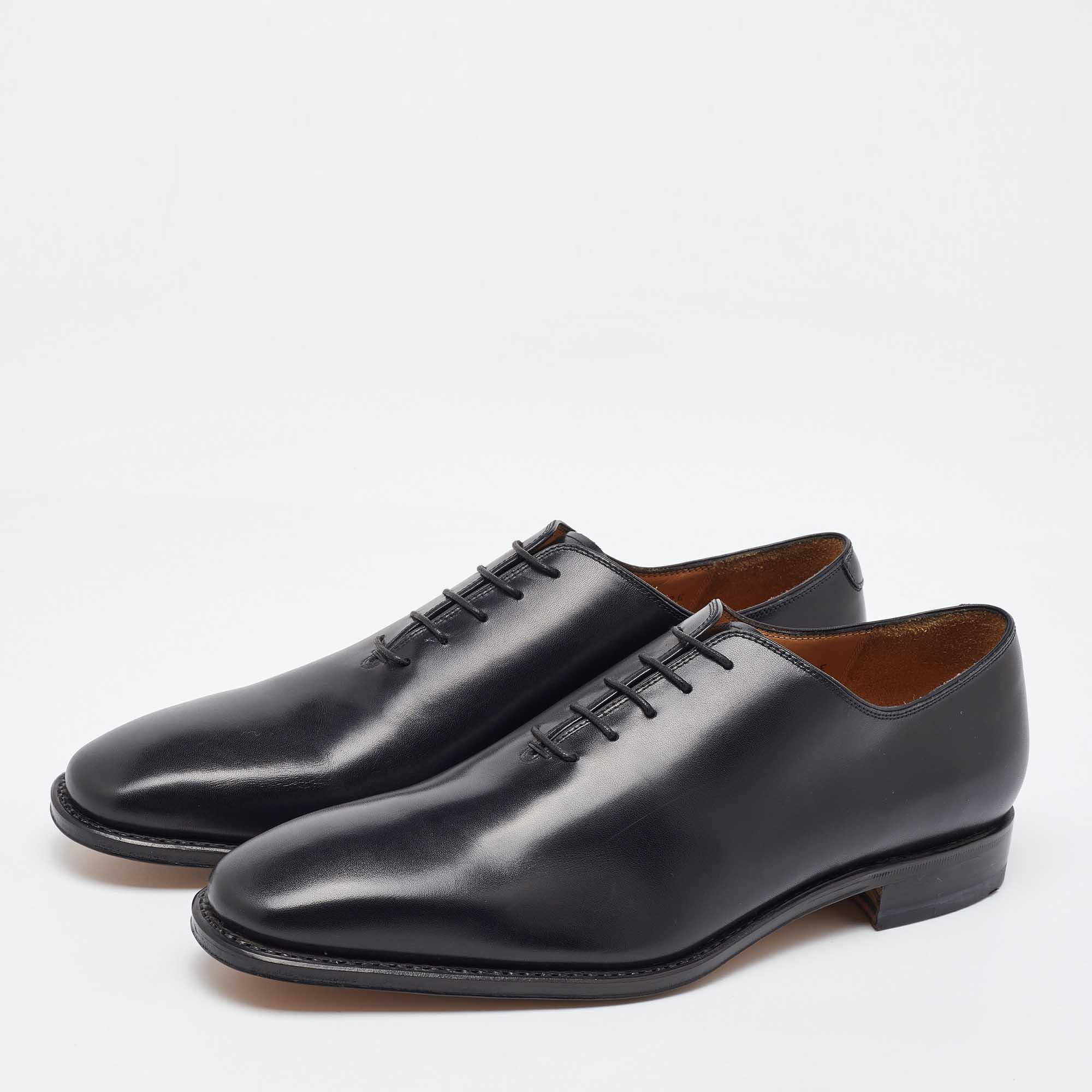 Salvatore Ferragamo Black Leather Lace Up Oxfords Size 41.5 