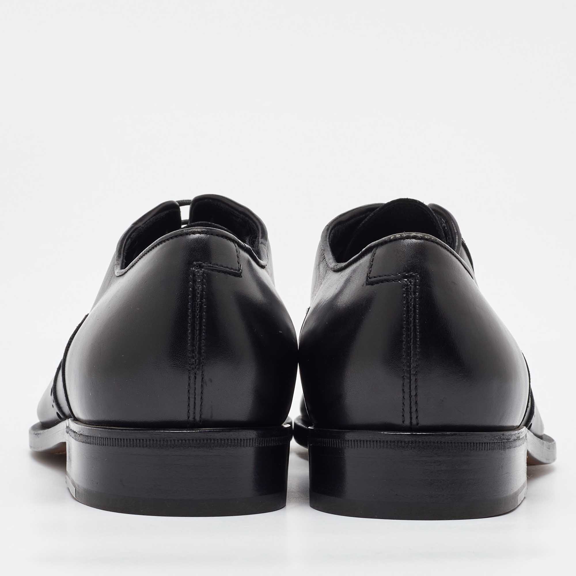 Salvatore Ferragamo Black Leather Lace Up Oxfords Size 41.5 