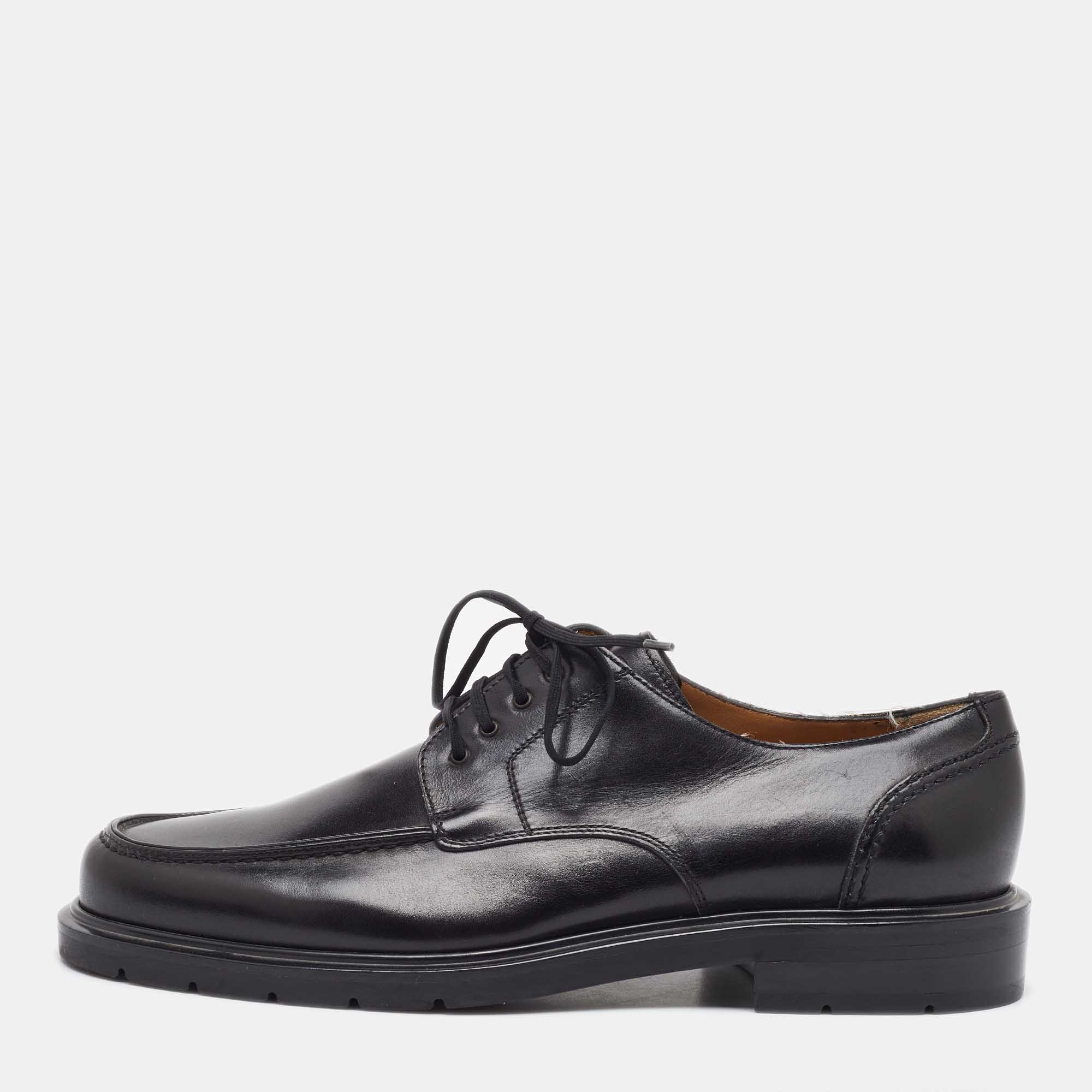 

Salvatore Ferragamo Black Leather Lace Up Derby Size 41.5