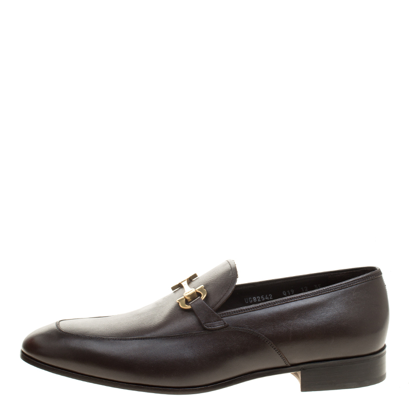 

Salvatore Ferragamo Brown Leather Geremy Bit Loafers Size