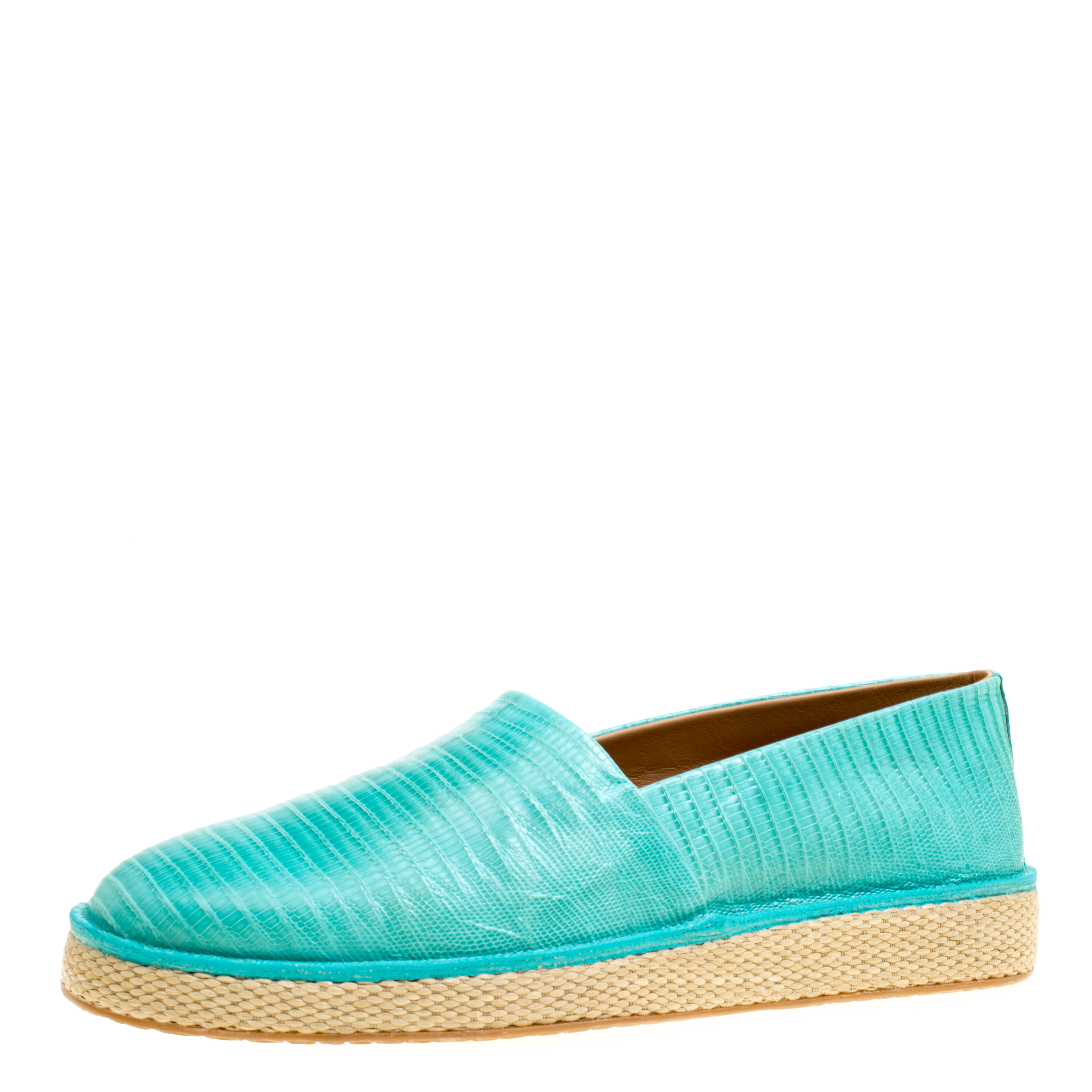 Salvatore Ferragamo Aqua Green Lizard 