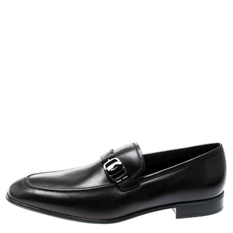 Salvatore Ferragamo BLACK Pebble Leather Remar Driving Loafers Size  10E**$660
