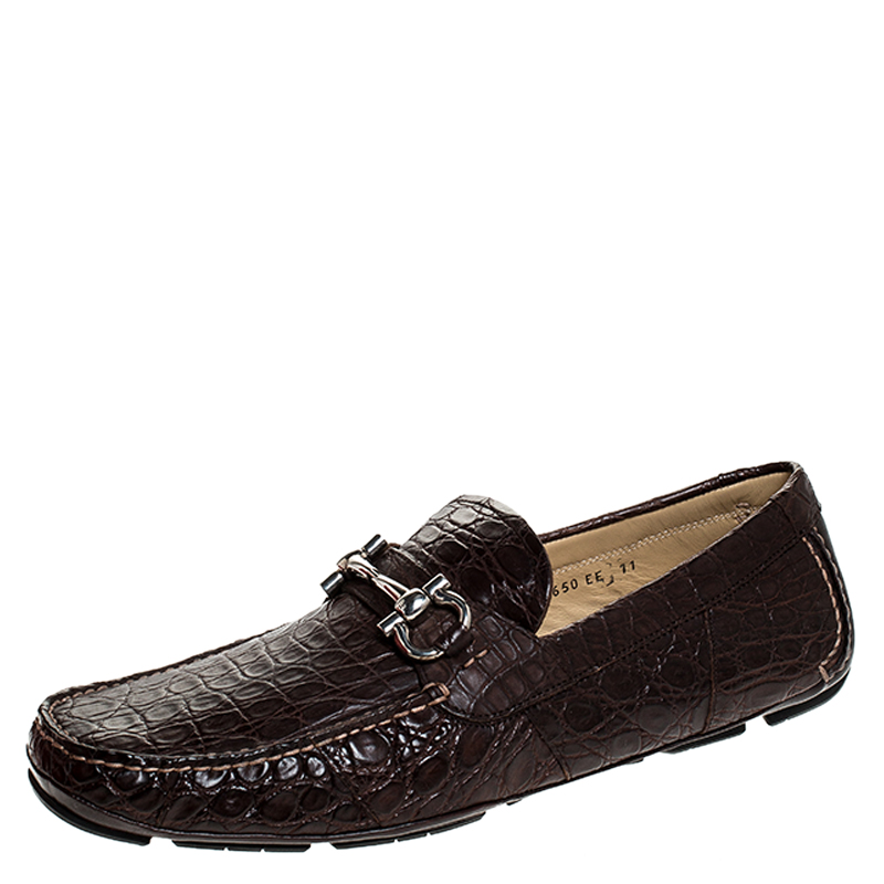 croc leather loafers