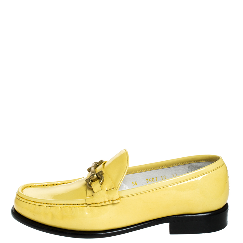 

Salvatore Ferragamo Yellow Patent Leather Mason Loafers Size 44