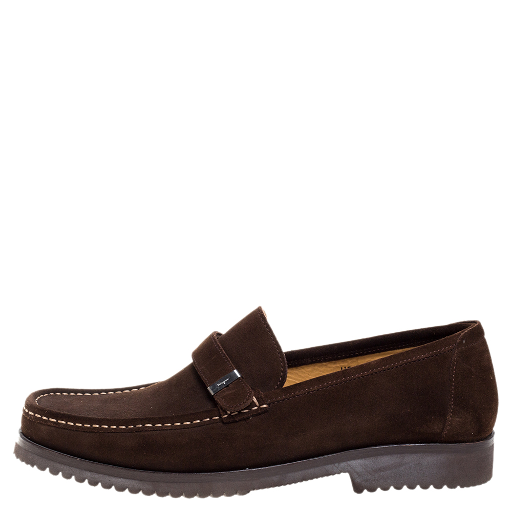 

Salvatore Ferragamo Brown Suede Loafers Size