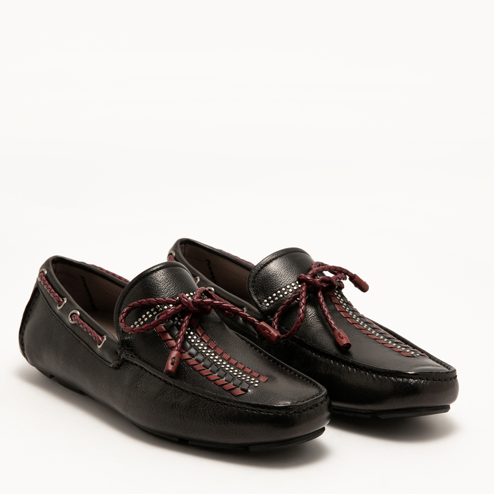 

Salvatore Ferragamo Black Leather Driver Tassel Calf Loafers Size EU