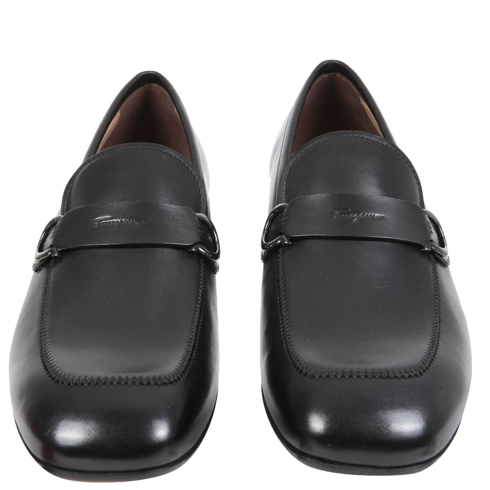 

Salvatore Ferragamo Black Leather Penny Buckle Loafers Size US 8 EU