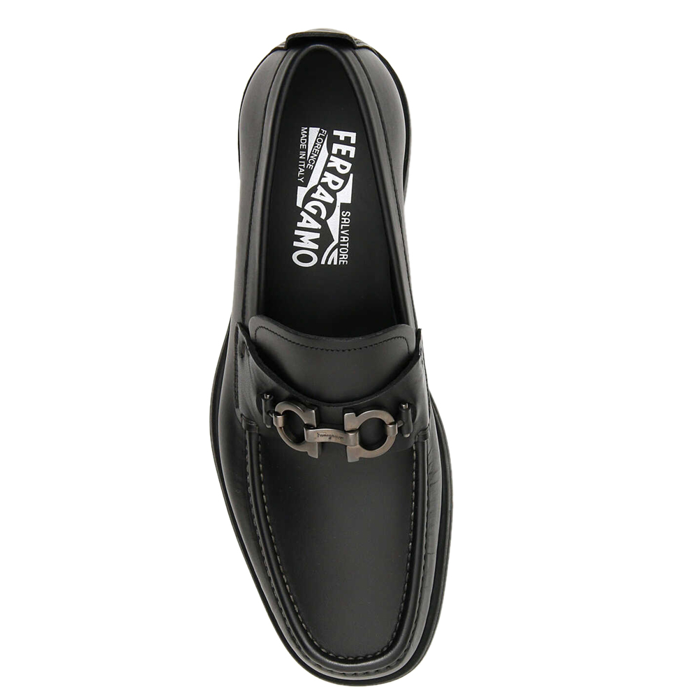 

Salvatore Ferragamo Black Leather Gancini Loafers Size US 11 EU