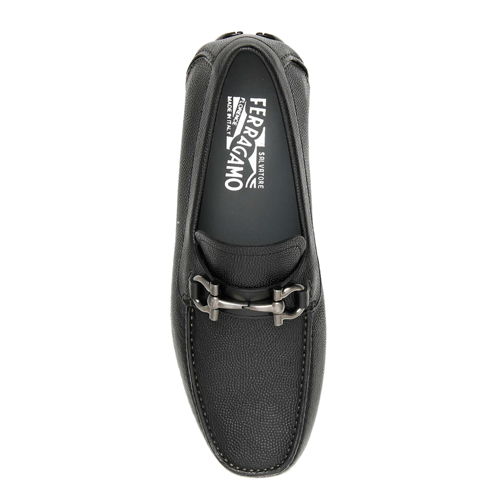

Salvatore Ferragamo Black Leather Gancini Loafers Size US 10 EU