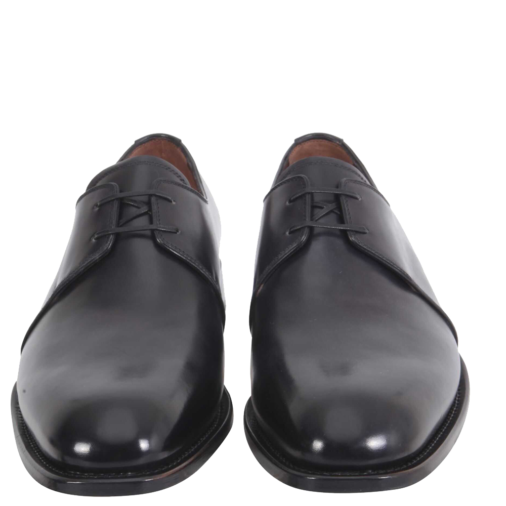 

Salvatore Ferragamo Black Leather Lace Up Derby Shoes Size US 9 IT