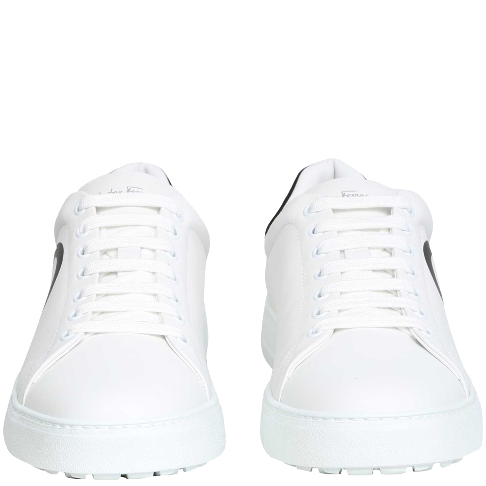 

Salvatore Ferragamo White Leather Gancini Sneakers Size US 10 IT