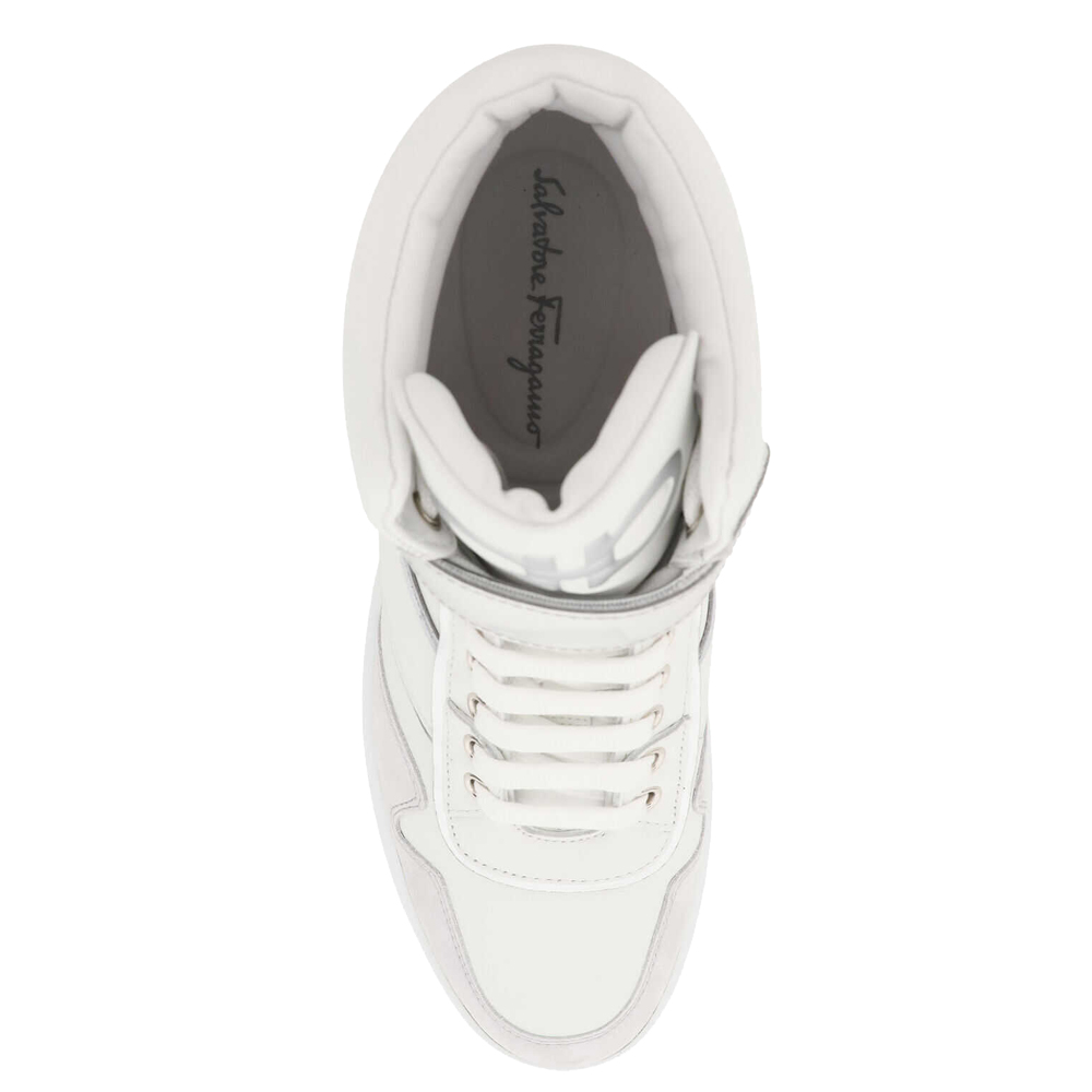 

Salvatore Ferragamo Grey High Gancini Sneakers Size EU