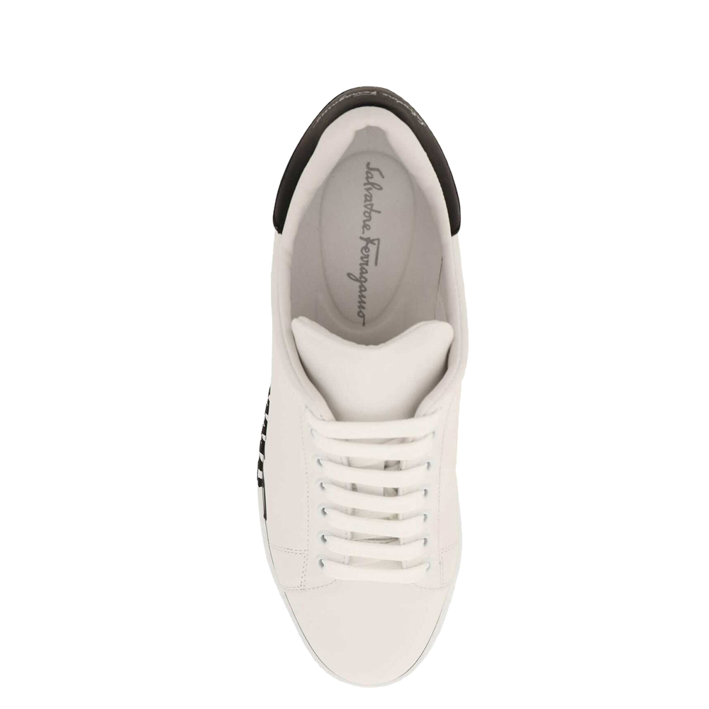 

Salvatore Ferragamo White Signature Leather Sneakers Size EU, Black