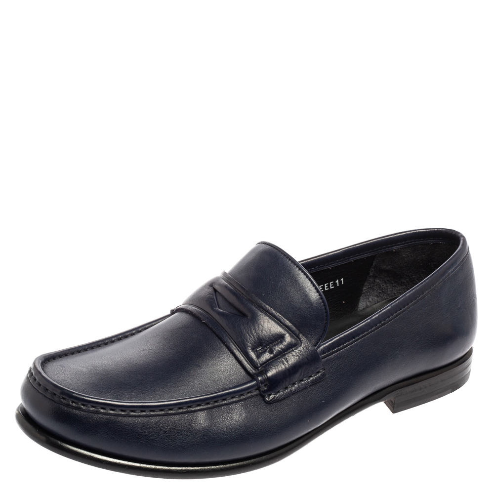 navy blue ferragamo loafers