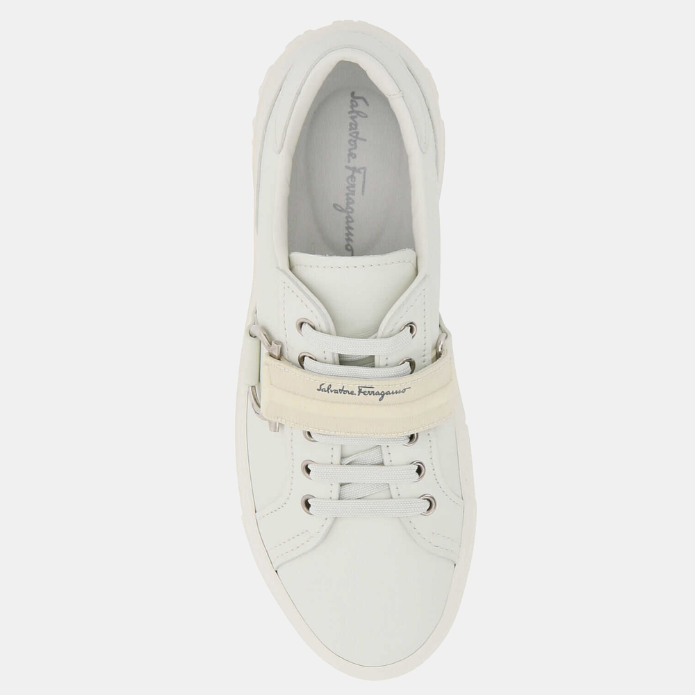 

Salvatore Ferragamo White Leather Pharrel Sneakers Size US 6