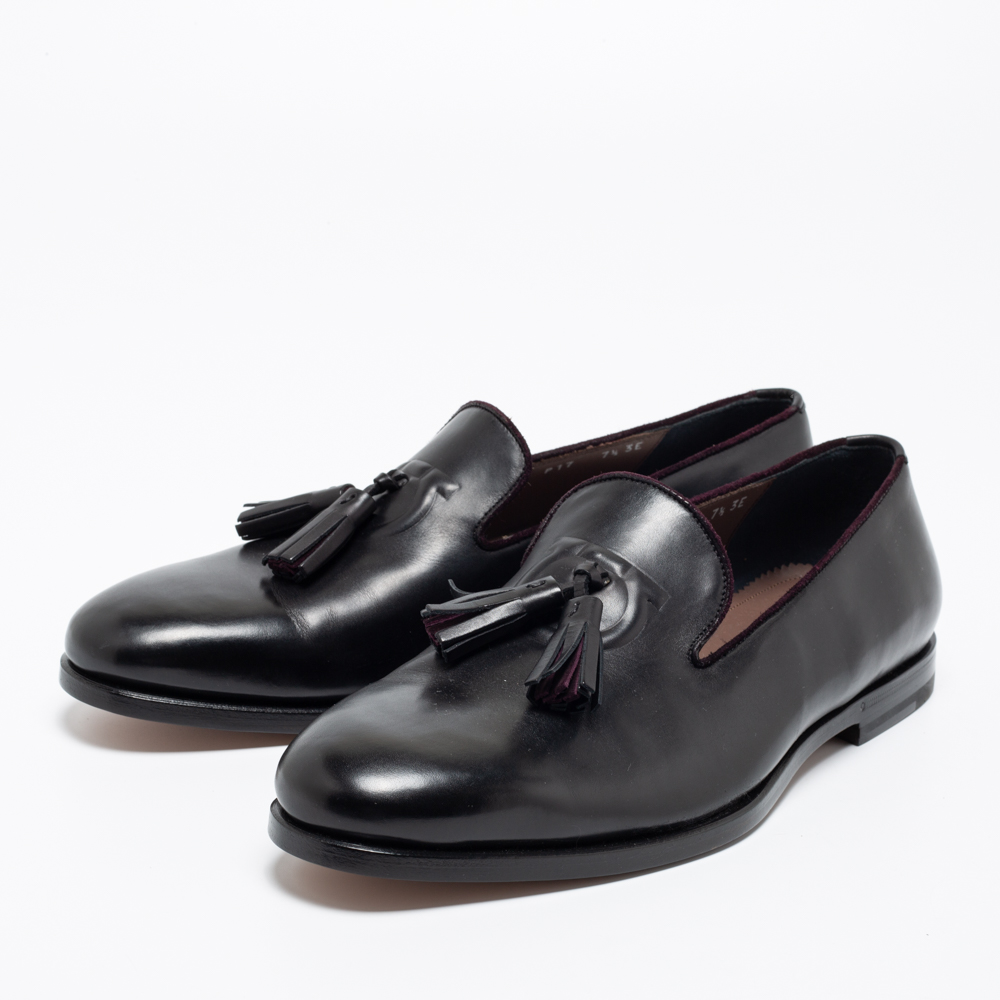 

Salvatore Ferragamo Black Leather Tassel Loafers Size