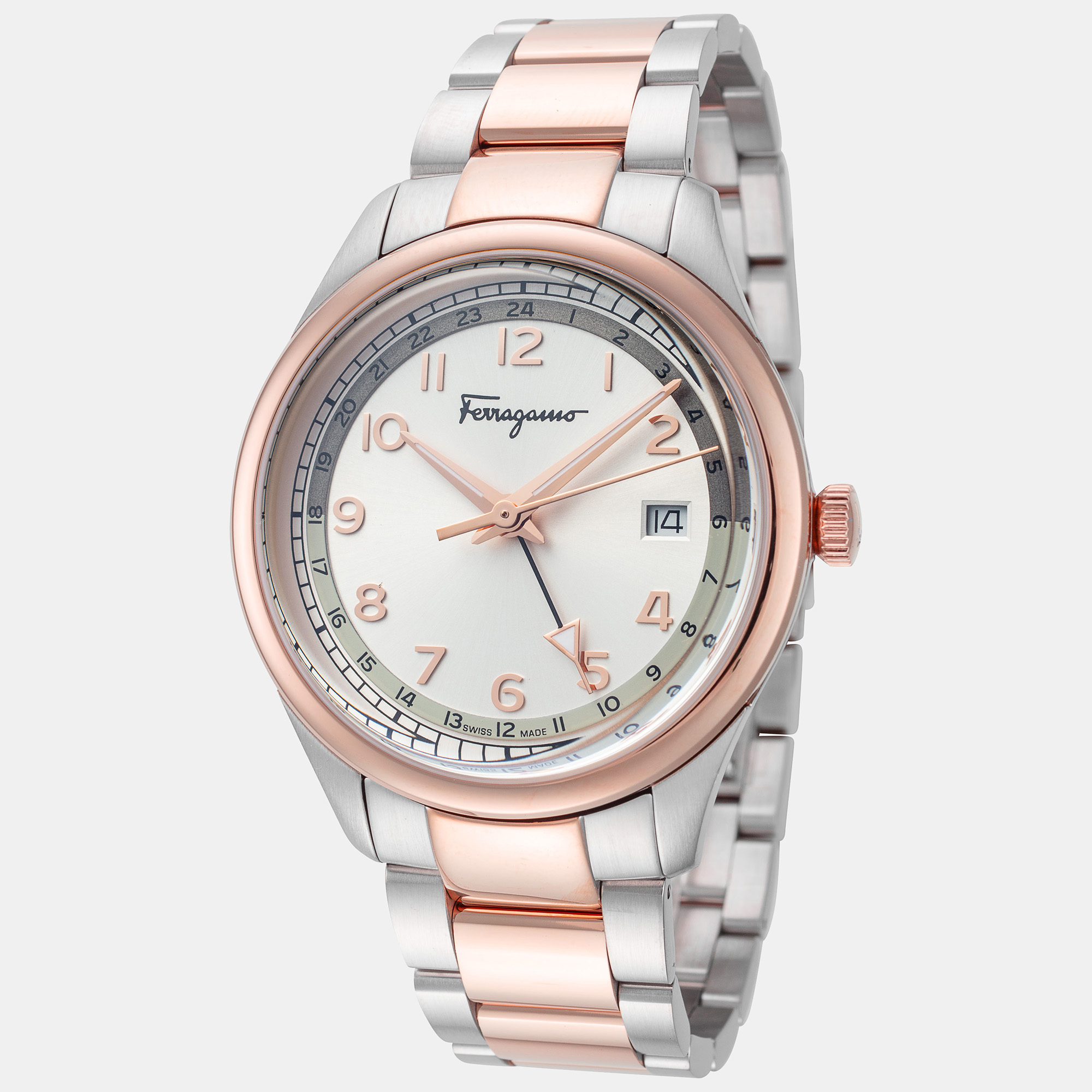 Pre-owned Ferragamo Men's Timeless 40mm Quartz Watch Sfmu00522 In Silver