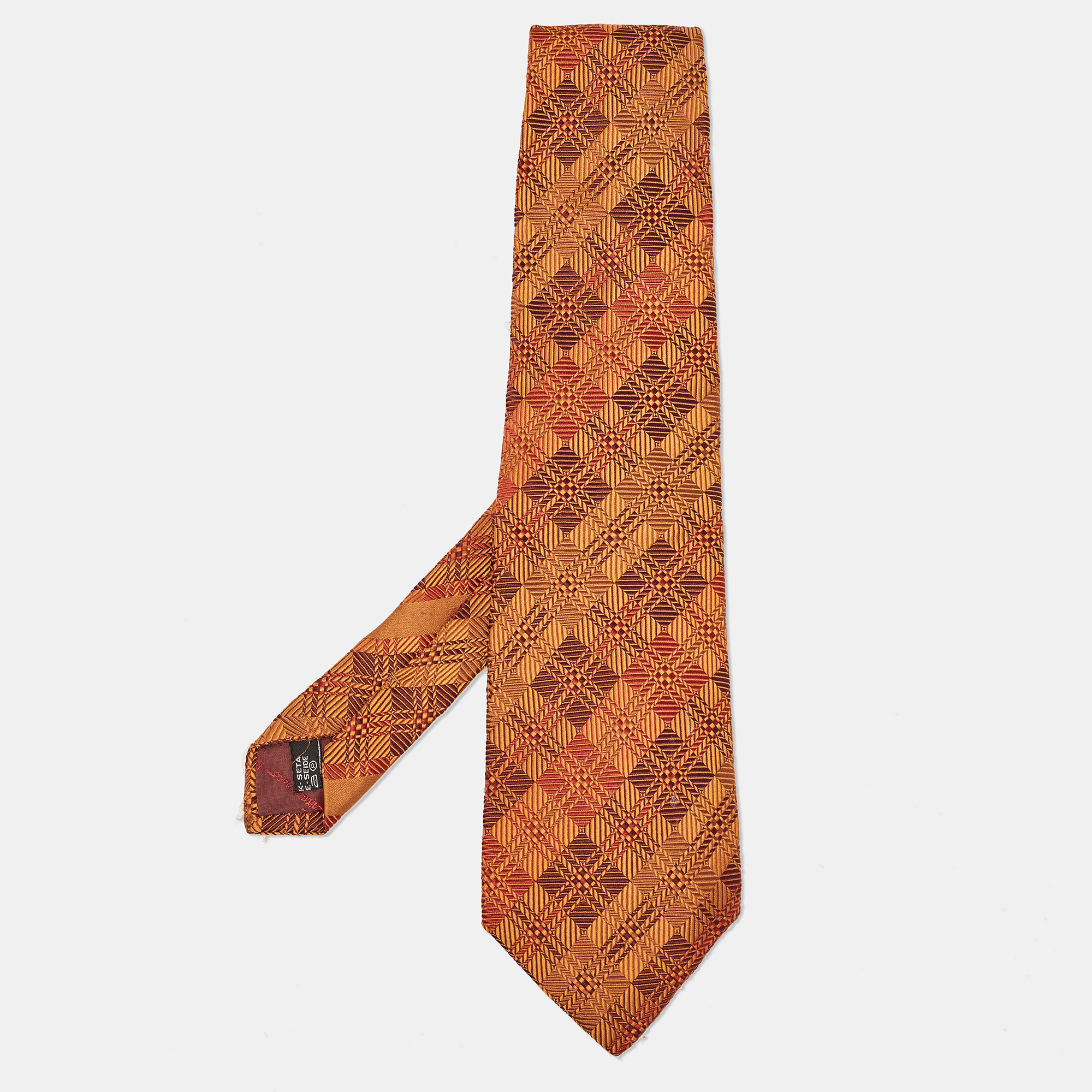 

Salvatore Ferragamo Brown Striped Silk Traditional Tie