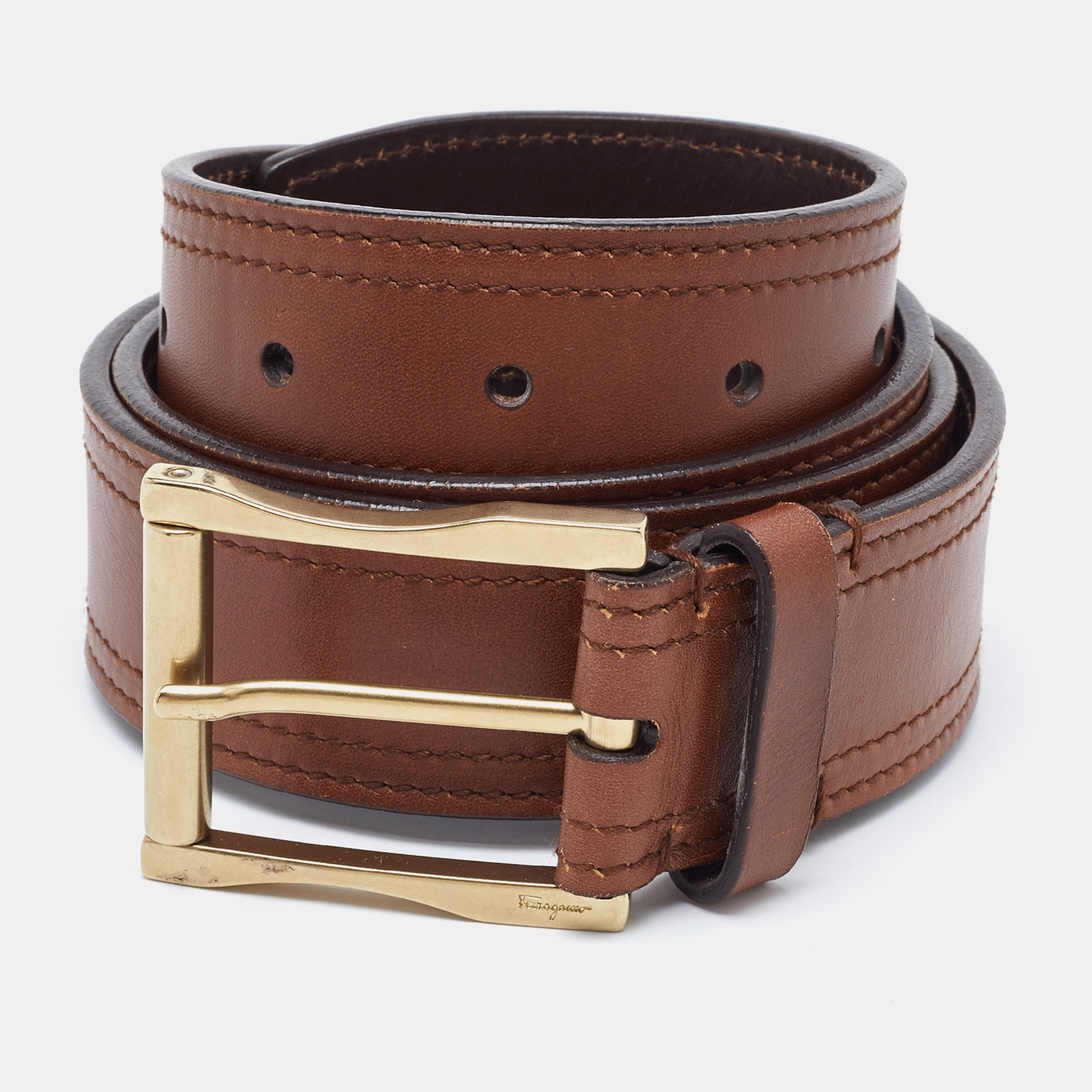 

Salvatore Ferragamo Brown Leather Buckle Belt