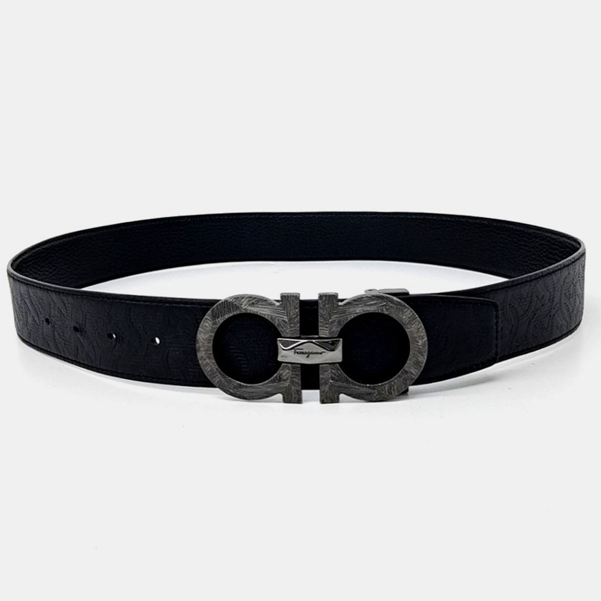 

Salvatore Ferragamo Gancini reversible belt, Black