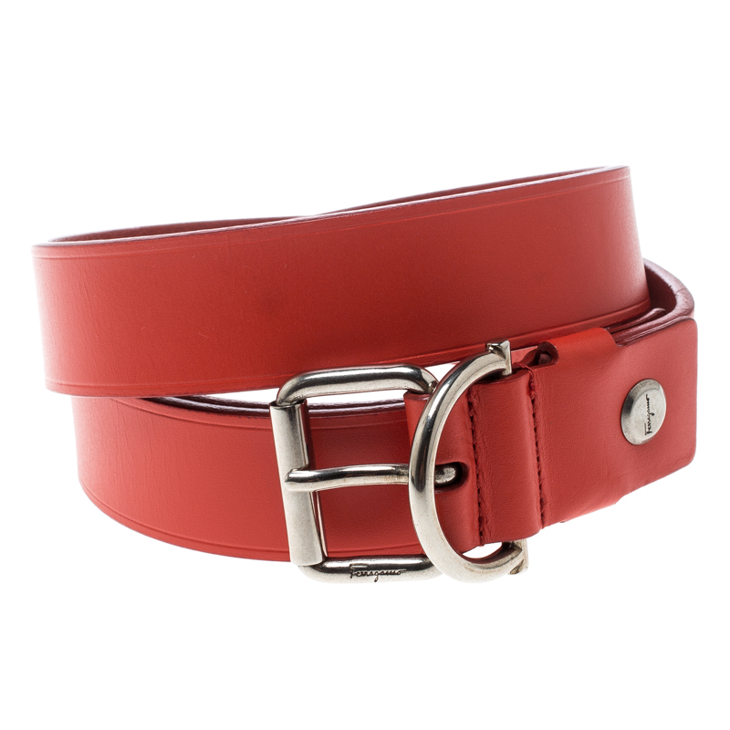 

Salvatore Ferragamo Dark Orange Leather Belt