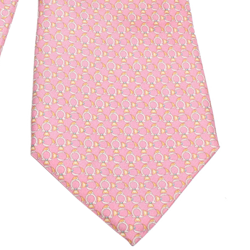 

Salvatore Ferragamo Pink Printed Silk Tie