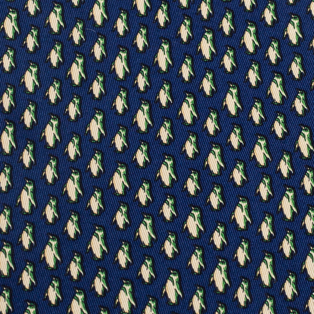 

Salvatore Ferragamo Navy Blue Printed Classic Silk Tie