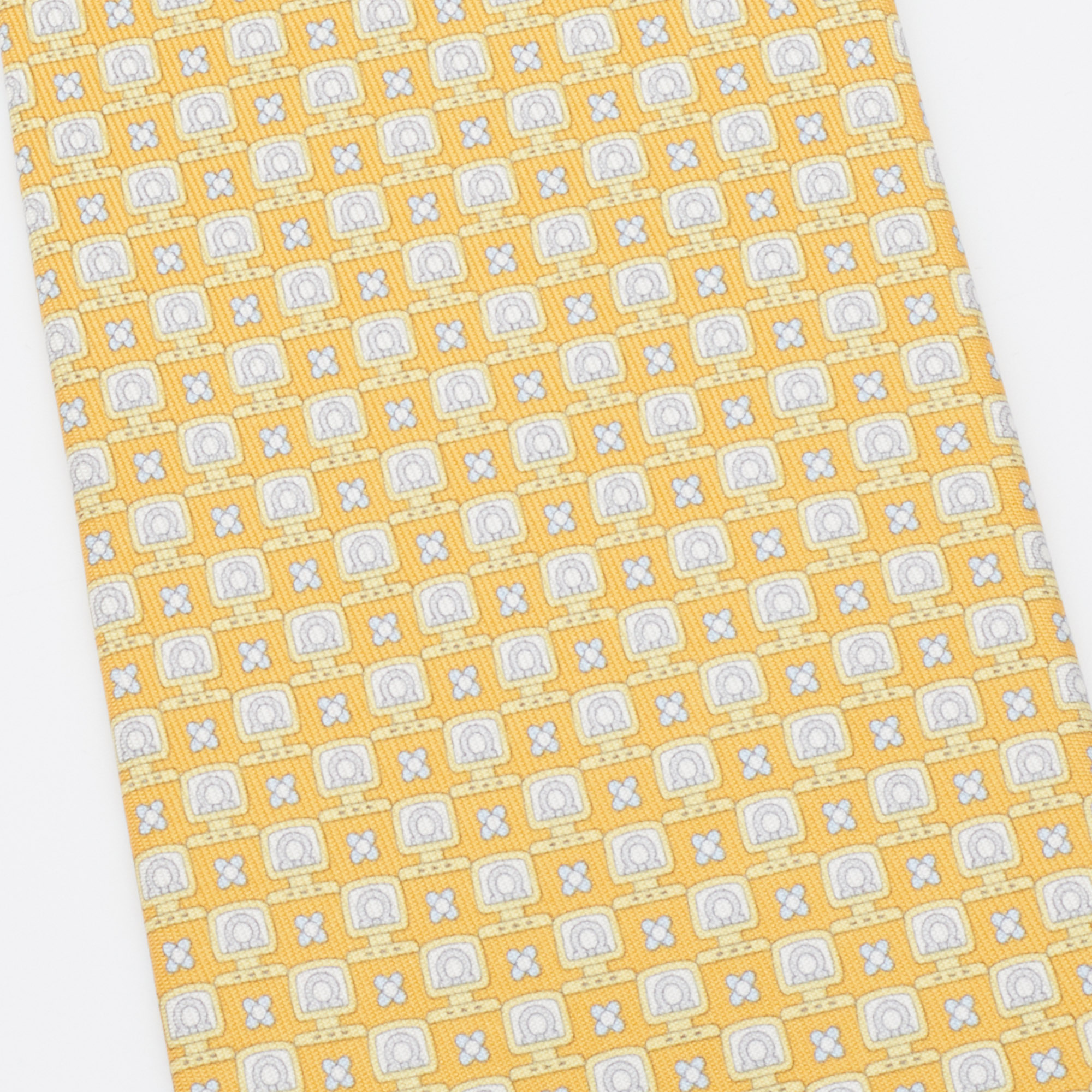 

Salvatore Ferragamo Yellow Gancini Print Silk Tie