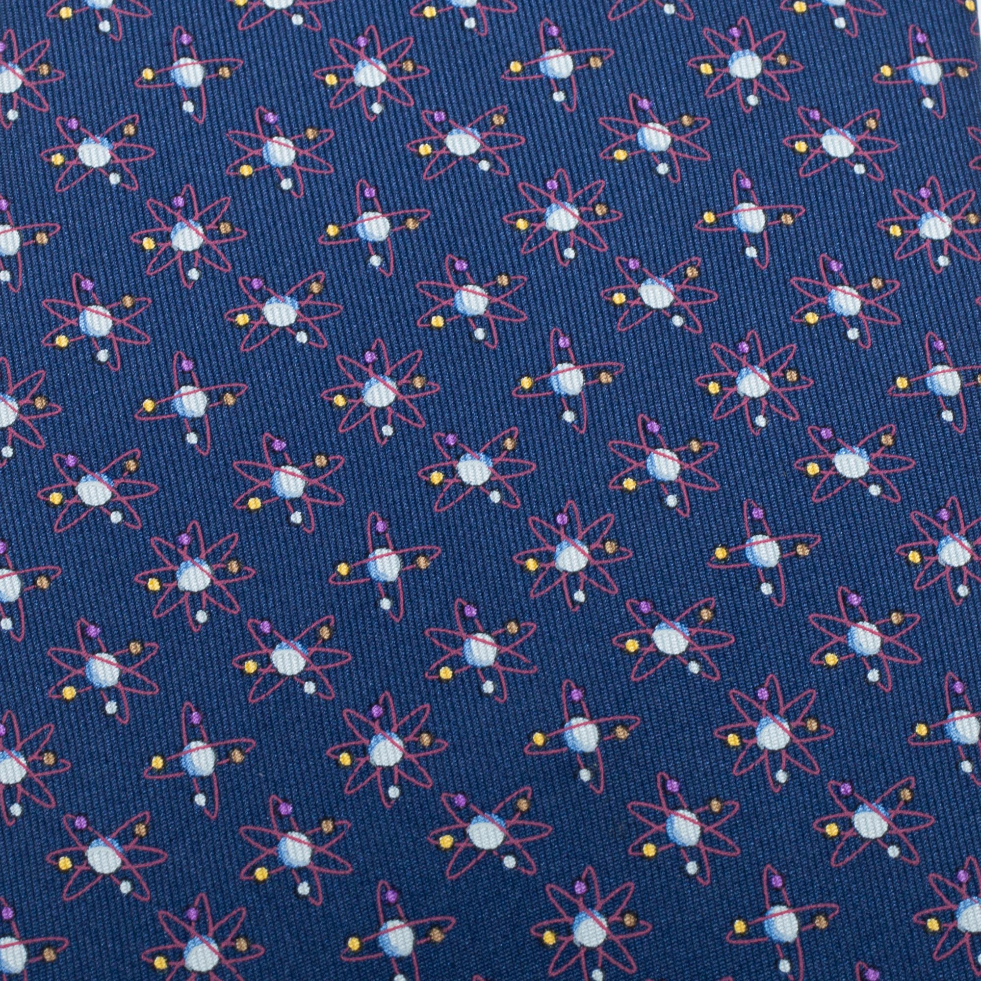 

Salvatore Ferragamo Blue Planet Printed Silk Tie