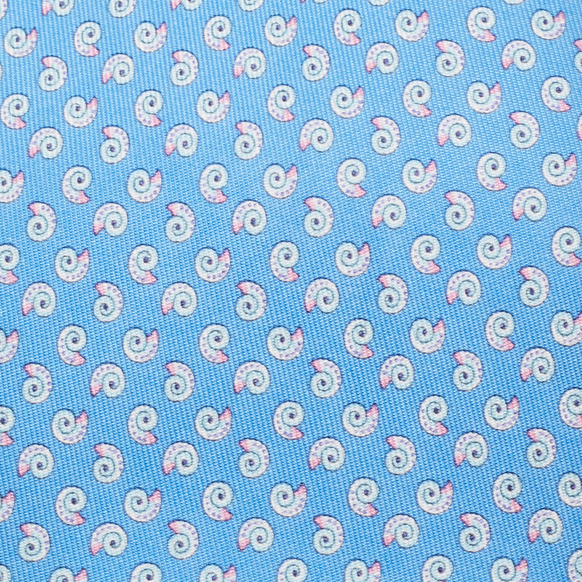 

Salvatore Ferragamo Blue Snail Print Silk Tie