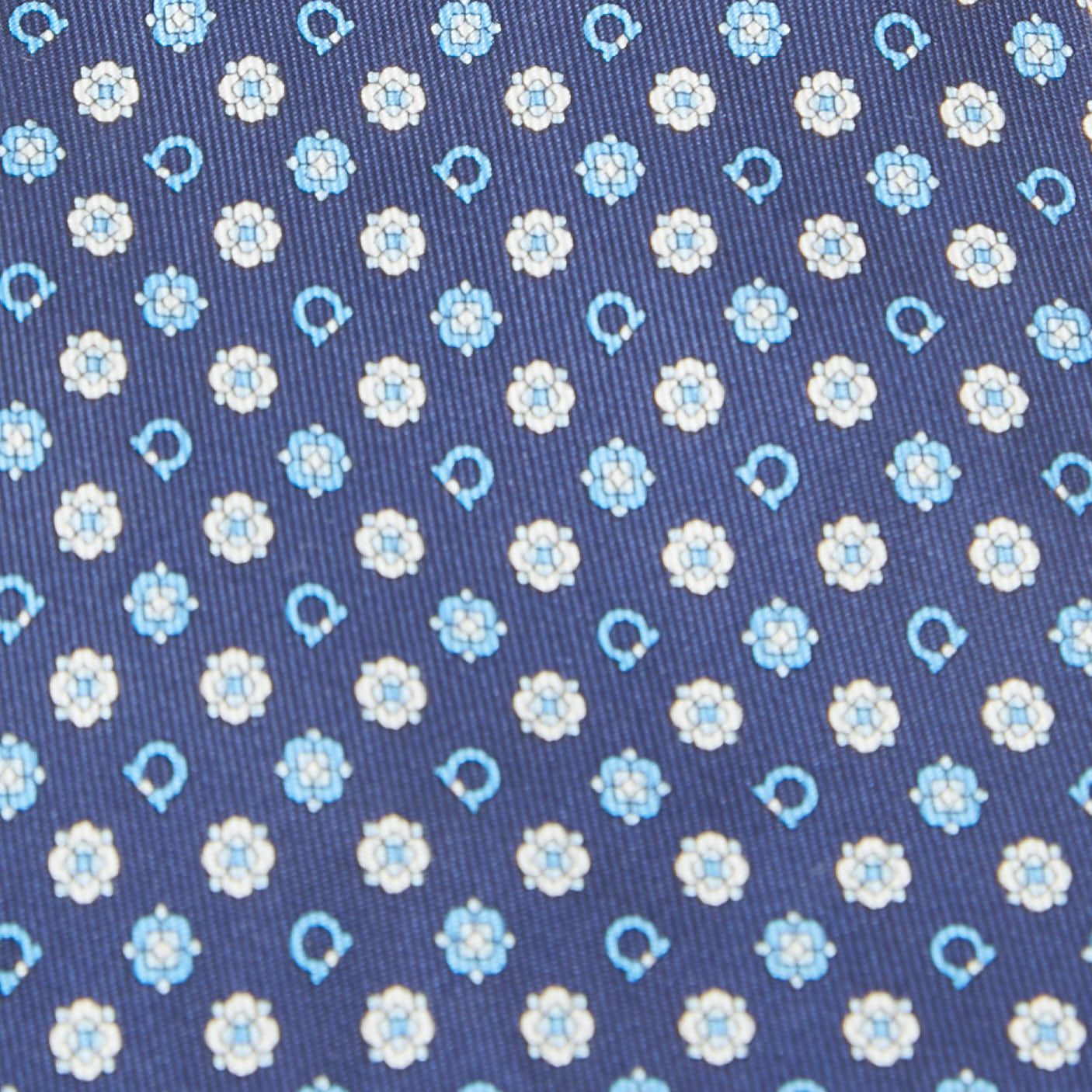 

Salvatore Ferragamo Navy Blue Logo Print Silk Tie