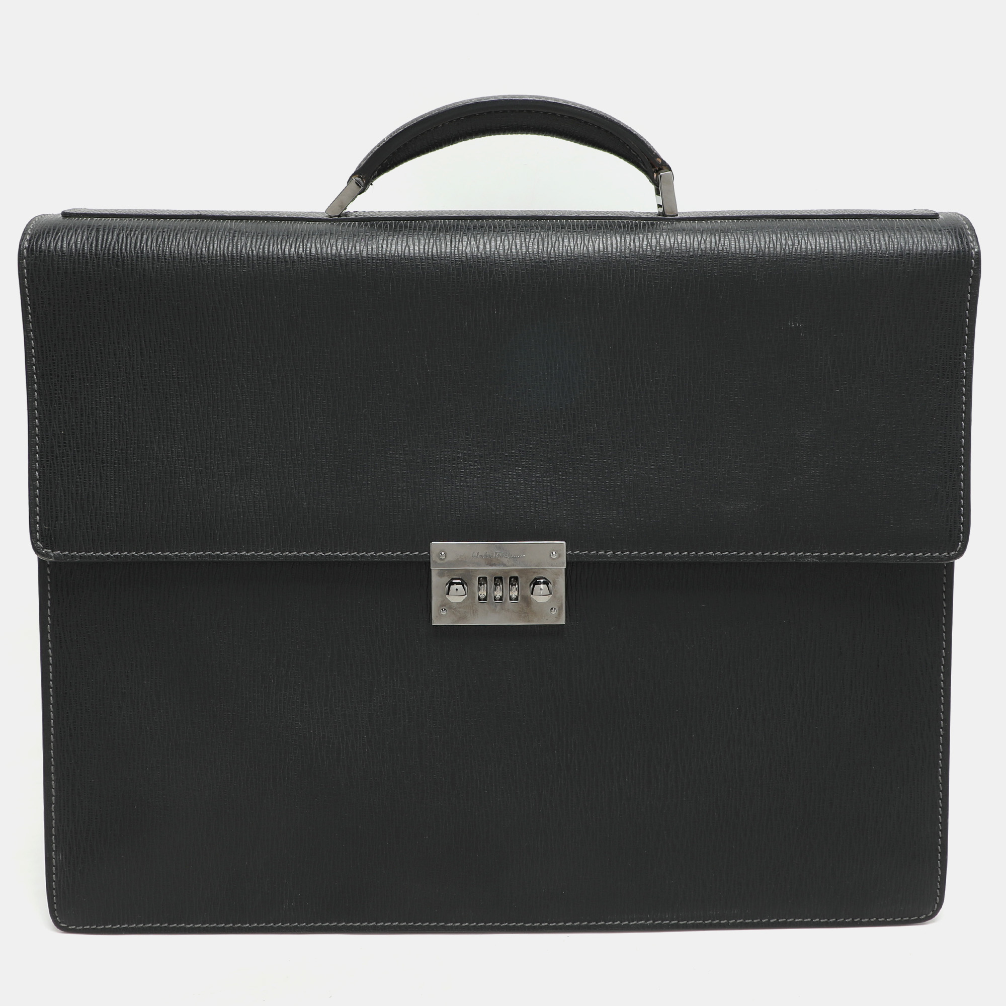 

Salvatore Ferragamo Black Leather Briefcase