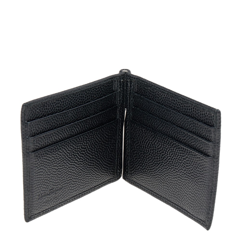 

Salvatore Ferragamo Black Leather Money Clip Wallet