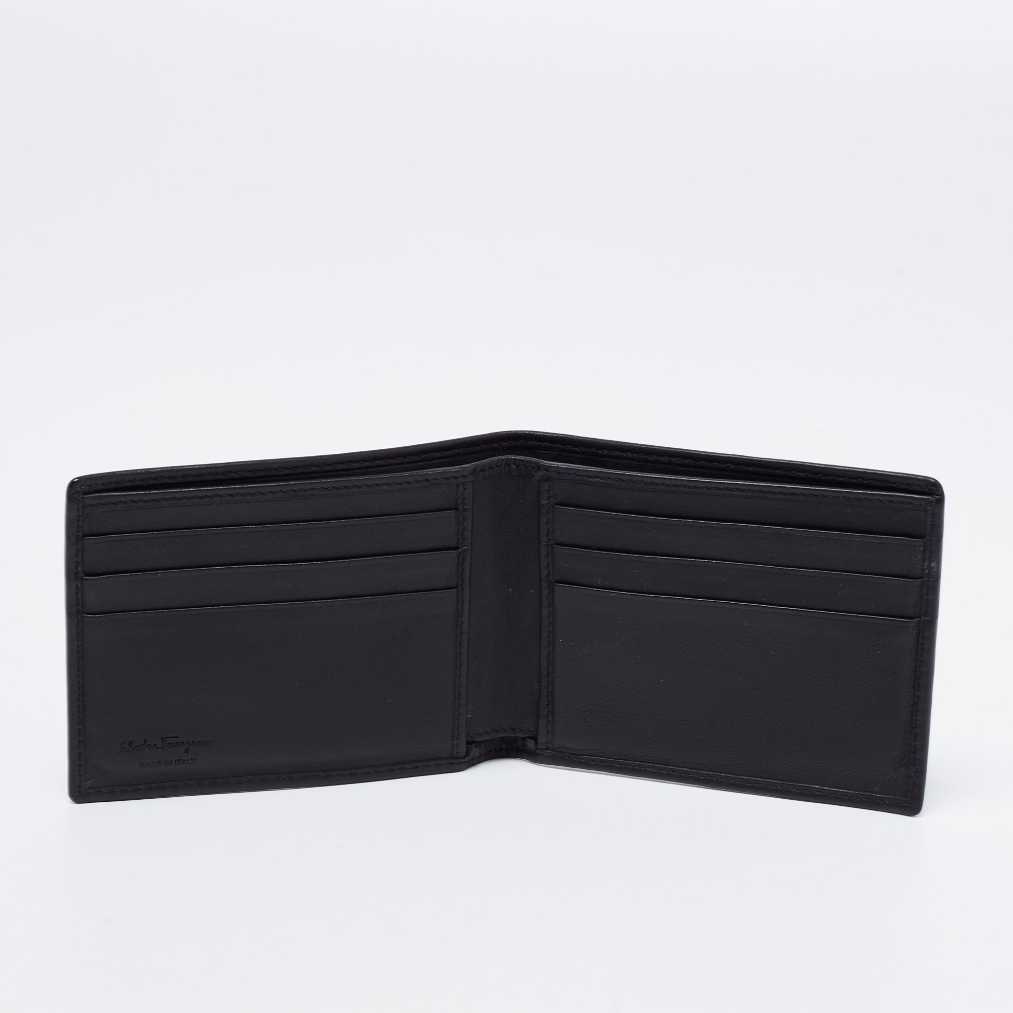 

Salvatore Ferragamo Black Leather Bifold Compact Wallet