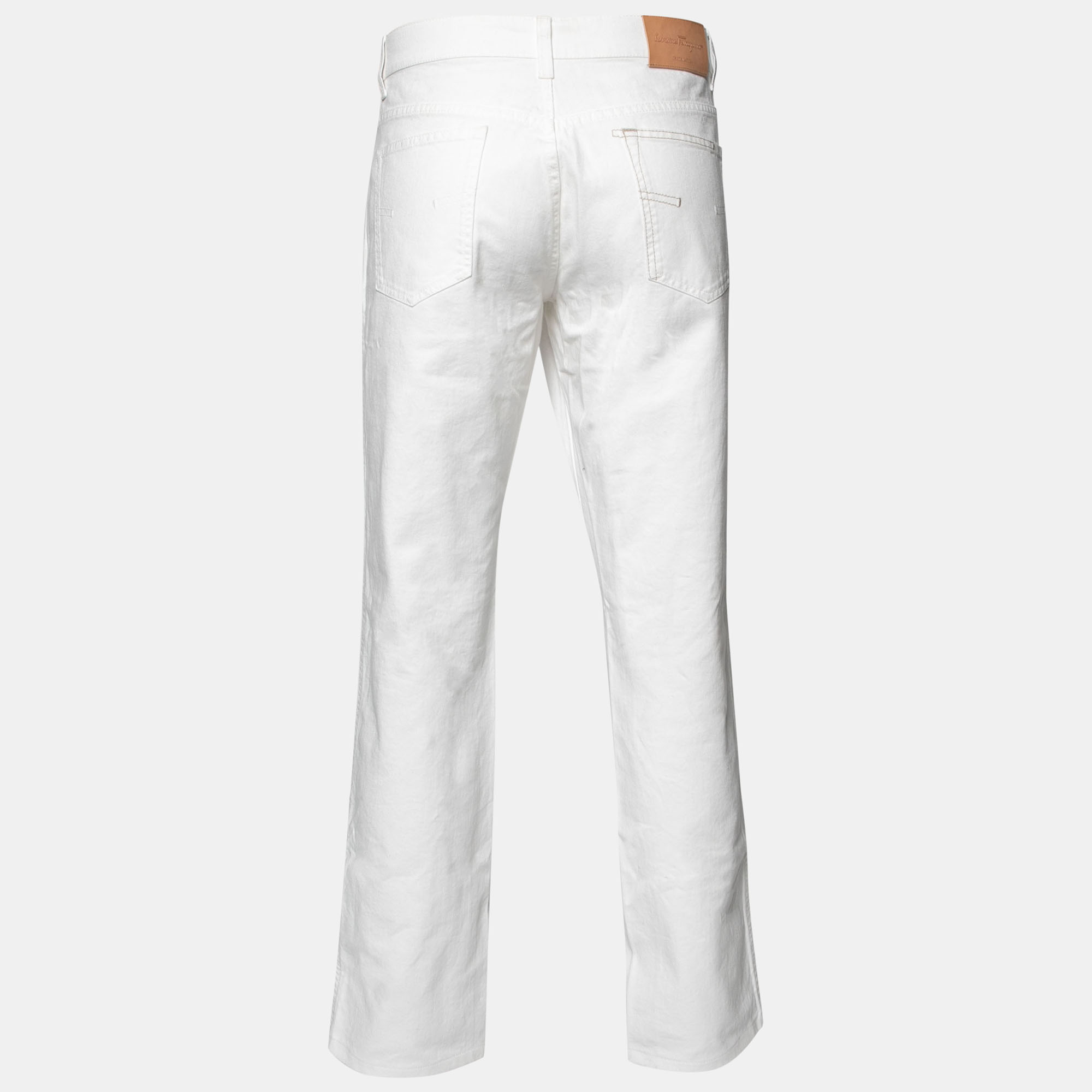 

Salvatore Ferragamo White Denim Pants