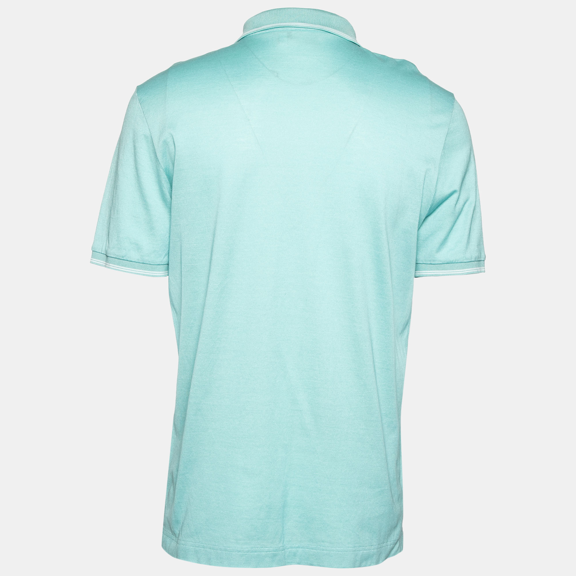 

Salvatore Ferragamo Mint Green Cotton Short Sleeve Polo T-Shirt