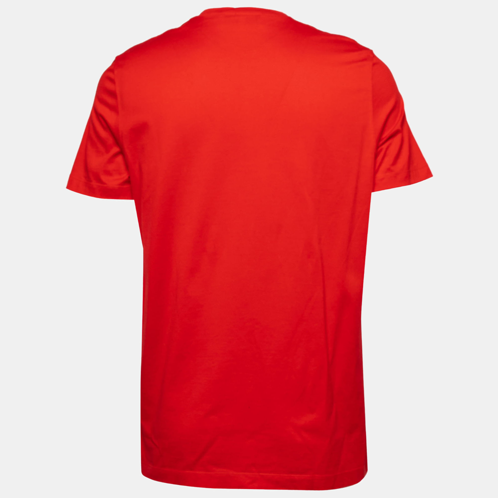 

Salvatore Ferragamo Red Cotton Logo Embroidered Short Sleeve T-Shirt