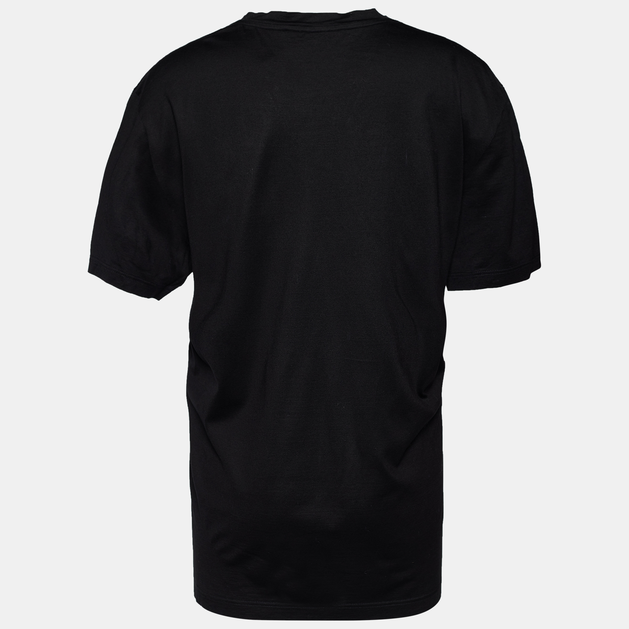 

Salvatore Ferragamo Black Cotton Gancini Embroidered T-Shirt